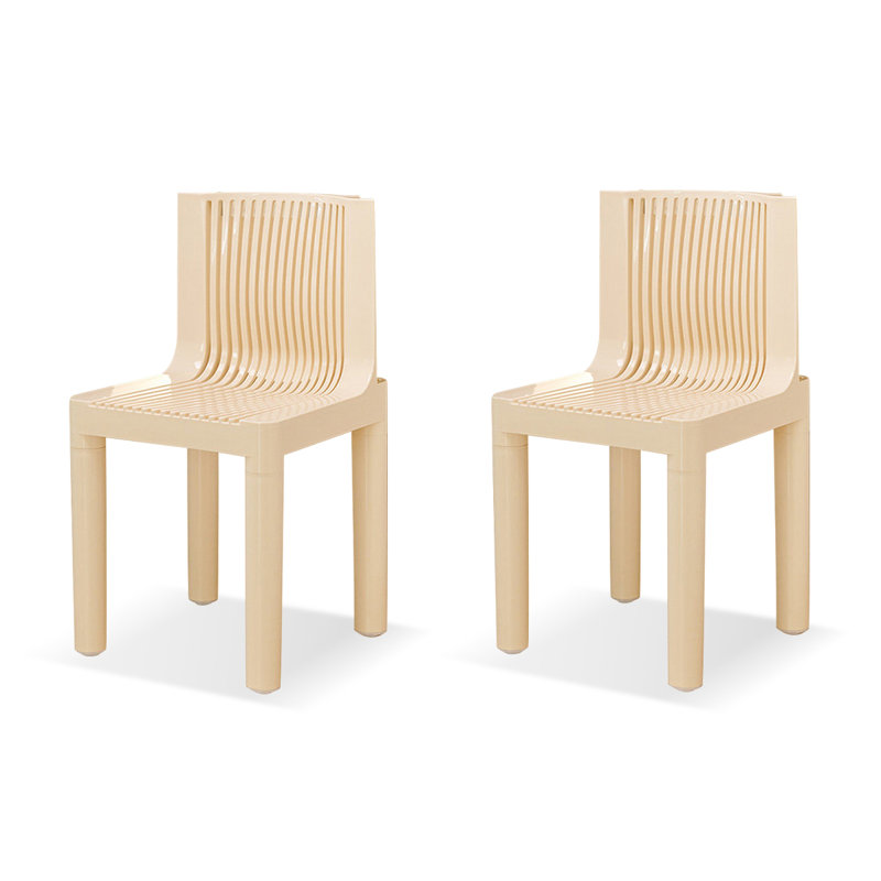 Chaise d'appoint à lattes blanches (ensemble de 2), White, White