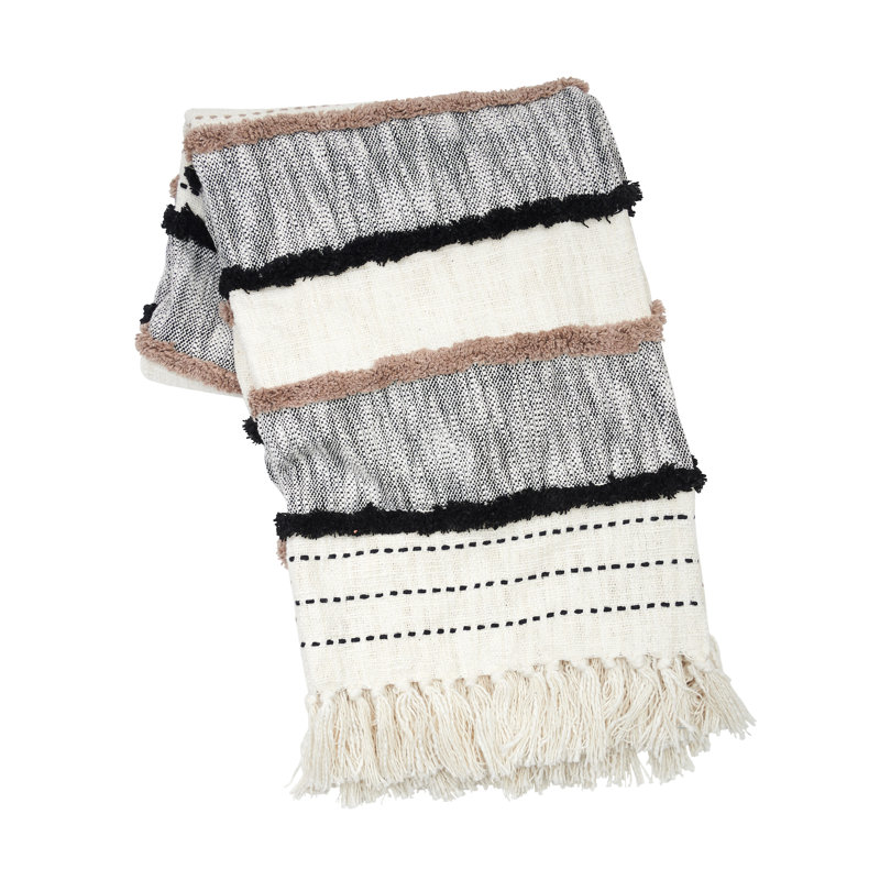 Benn Onyx Throw, Black Geometric Shapes