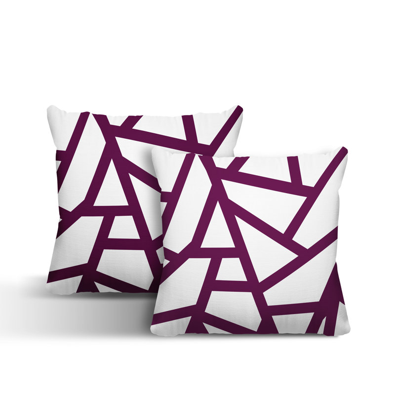 Oreiller carré intérieur / extérieur Ritz Abstract, L 19 po x H 19 po, Mauve