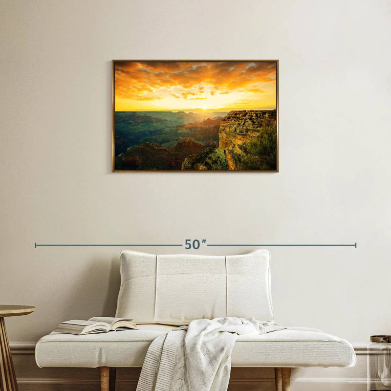 Daisi Arizona - Reproduction rectangulaire sur toile avec cadre flottant, Cadre flottant doré, 31 po x 21 po