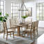 Heymann Trestle Dining Table with Upholstered and Wood Chairs-617792659-559854721