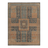Distressed Homage Hand Knotted Wool Geometric Area Rug