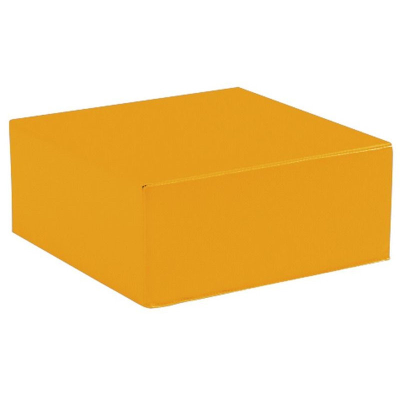 Square Pouffe Basic, Light Orange, 17" H x 17" W x 8" D