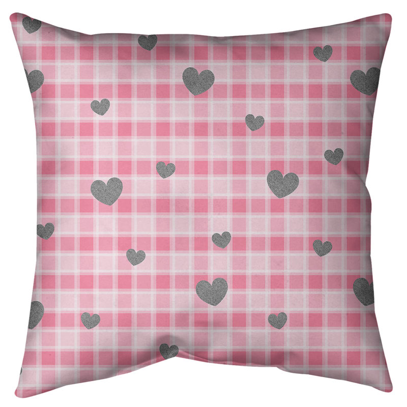 Coussin décoratif écossais, 20 po x 20 po, Paillettes argent