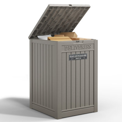 Boîte de livraison 48 gallons pour l'extérieur - Rangement en résine imperméable et verrouillable pour porche, patio et bord de la route