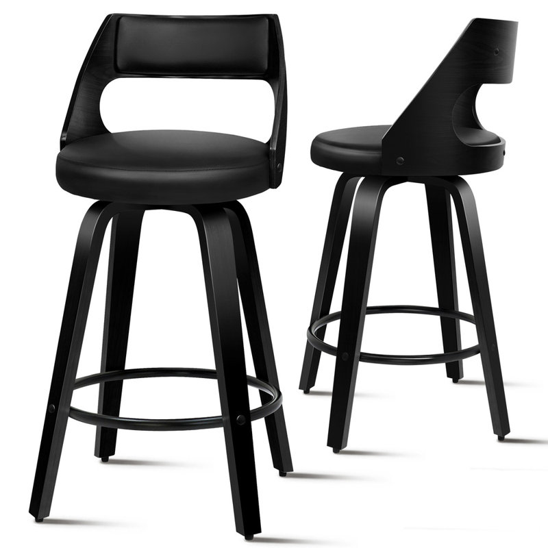  Swivel Bar Stool, All Black