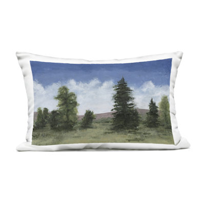 Rural Trees & Vivid Clouds Outdoor Printed Pillow, design by Michael Willett