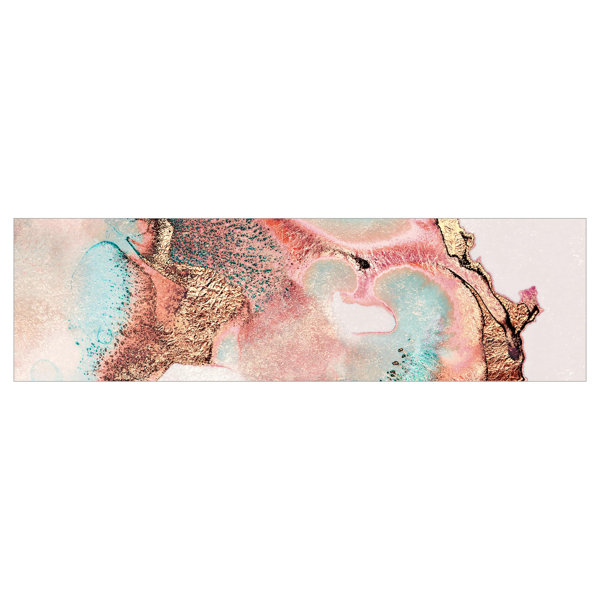 Ebern Designs Connor-Jack 50 x 175cm PVC Tile in Pink/Blue | Wayfair.co.uk