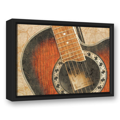 Guitare rétro encadrée sur toile