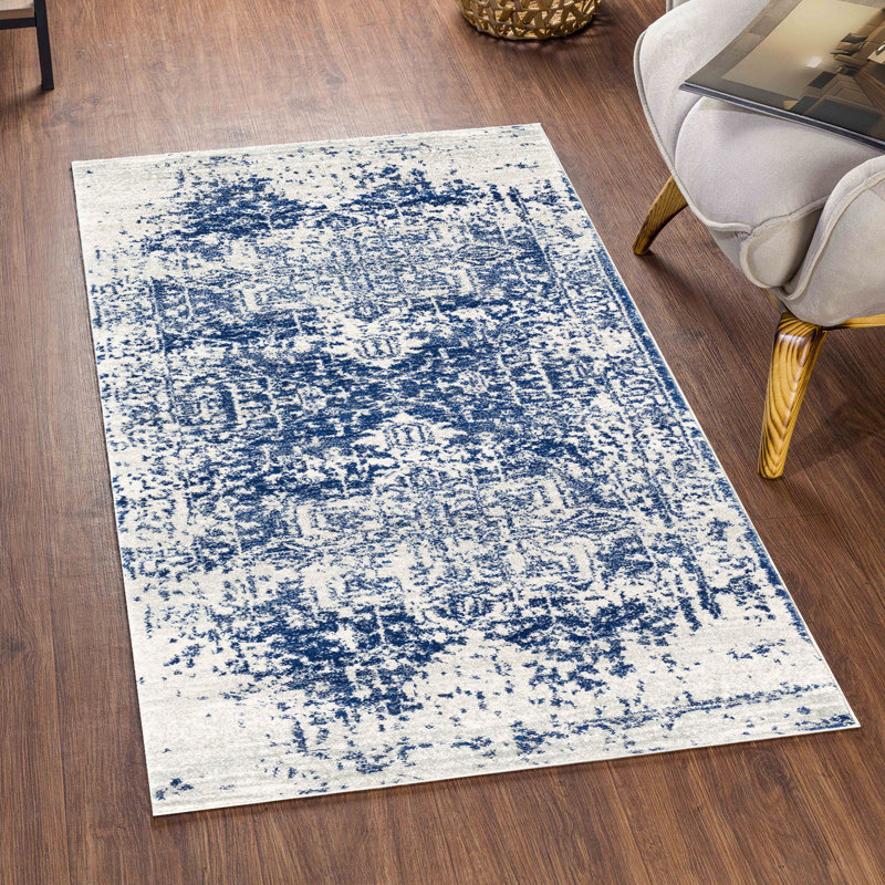 Selen Manitou Dark Blue/Gray Rug, Rectangle 80 x 150cm