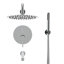 Système de douche complet mural à 3 fonctions rondes avec valve brute-58146966