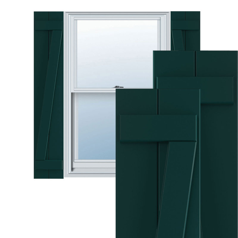 Volets en PVC True Fit, Vert thermique, 79", 10.75"