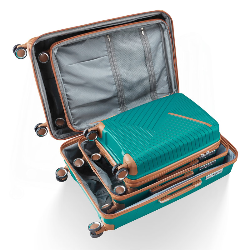 Ensembles de valises 4 pièces (14/20/24/28), valise légère extensible avec 4 roues pivotantes doubles à 360 degrés pour matériaux de transport