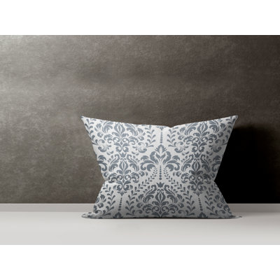 Damask Cotton Reversible Throw Pillow
