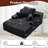  Chaise Lounge Sofa, Upholstered Corduroy Single Couch, Sleeper Sofa Bed With 3 Pillows, Single Couch For Living Room Or Bedroom , No Assembly Required-1991923612