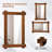 Shatterproof Wall Mirror With Acacia Wood Frame & Vintage Rivet Design-1369837299