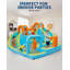 Ensemble de maison de jeu gonflable 10-en-1 - maison de jeu gonflable avec glissoire et souffleur de 550 W pour les enfants