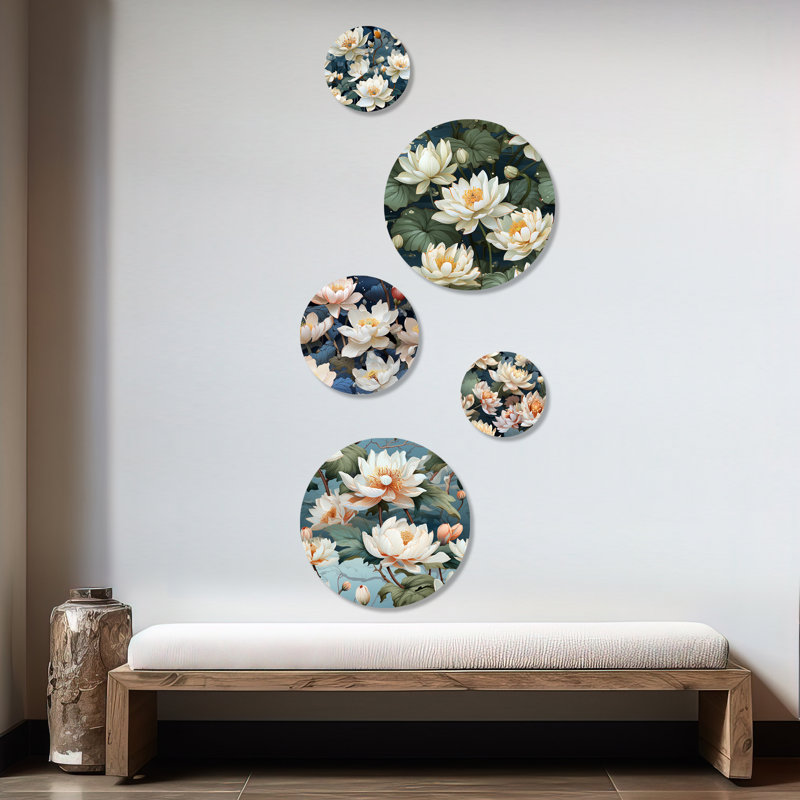 Workington - Ensemble abstrait d'art mural rond oriental de 5