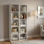 Bibliothèque standard moderne en bois de 53 po de hauteur, bibliothèque étroite de 5 étages, présentoir à cubes pour le bureau à domicile et le salon-1050681305-1050681306