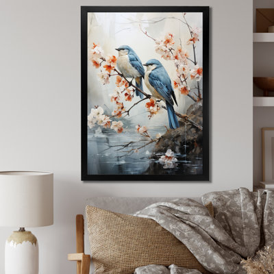 Rivière, cascades et oiseaux - animaux, art mural sur toile