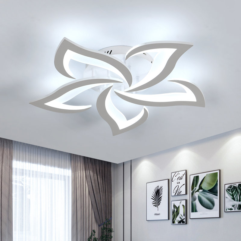 Rachna 5-head 60cm LED Integrated Semi Flush Mount Ceiling Light, White, 6000K