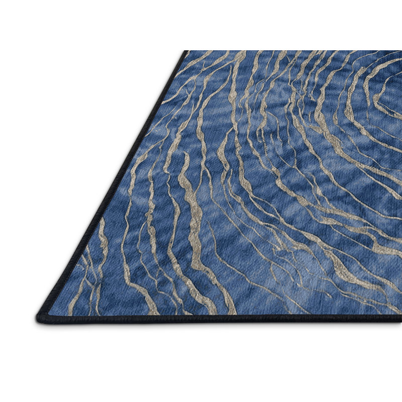 Machine Washable Gray Area Rug, Rectangle 4' x 6'