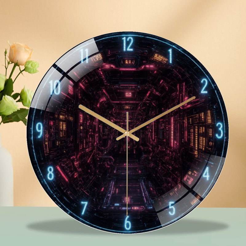 Horloge murale Cyberpunk Tunnel