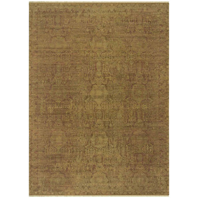 Tapis orange rouille en laine noué à la main Bylas