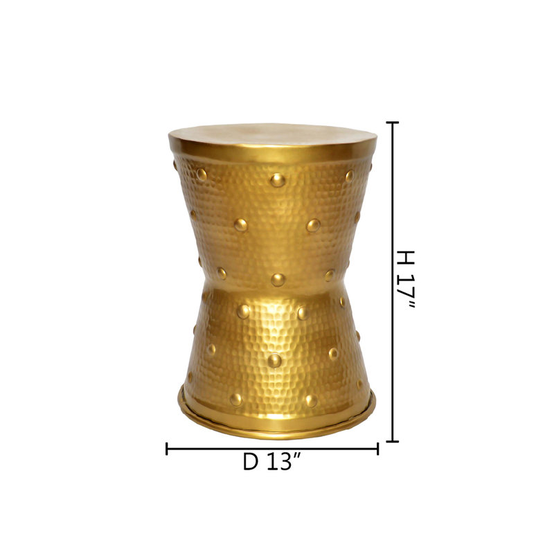 Antique Brass Aluminum Bucket Stool