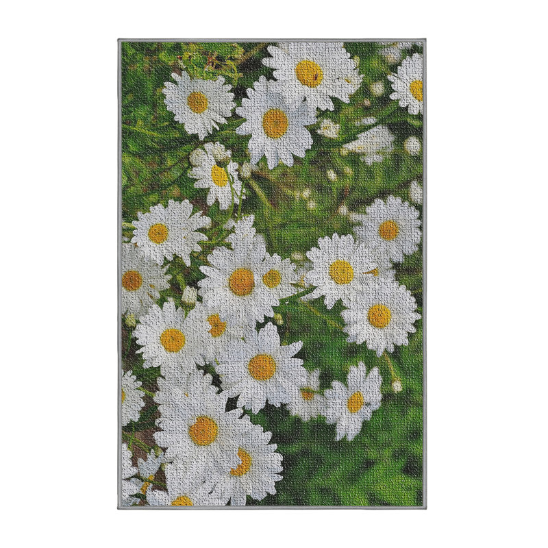 Tapis 3 zones blanches close up spring, Rectangle 4 pi x 6 pi
