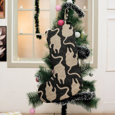 Chaussette de Noël artisanale en tissu Fabhibine