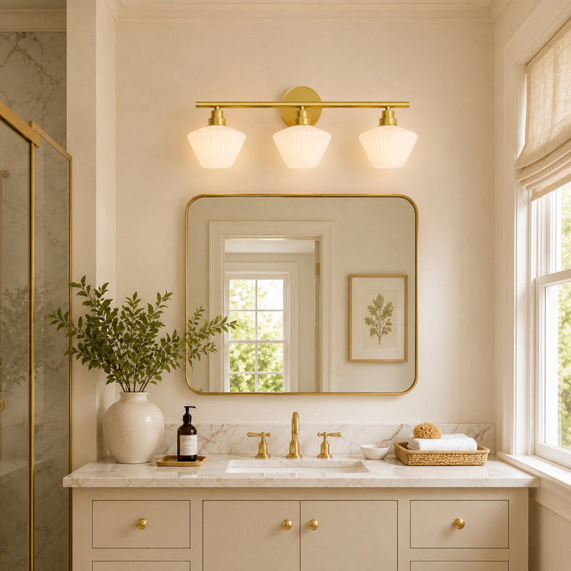 Amparo 3 - Light Dimmable Bathroom Wall Light, Gold