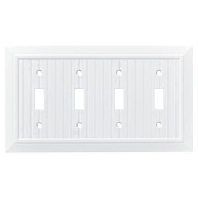Classic Beadboard 4-Gang Toggle Light Switch Wall Plate