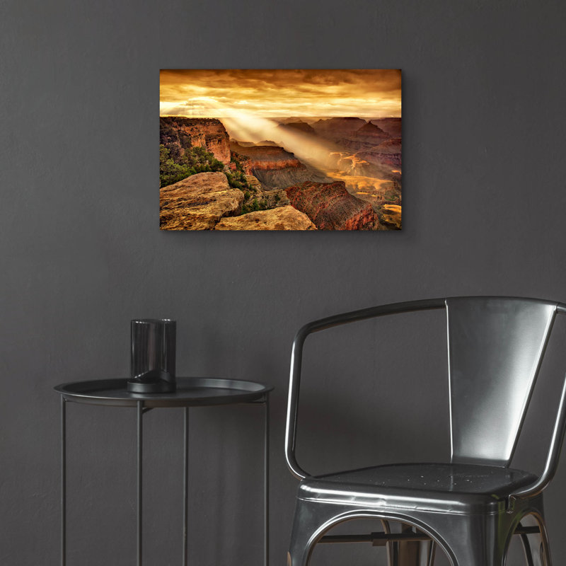 Art mural en verre épique «Canyon Sunset 6» par David Drost, 24 po x 16 po, H 16 po x l 24 po