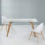 Hadley Oak Rectangular Glass Top Dining Table with Wood Base-25853259