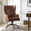 Fauteuil de direction pivotant en cuir véritable Heeg-102291123