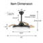 42 po Ventilateur de plafond rétractable moderne avec télécommande et ensemble d'éclairage DEL-101007438