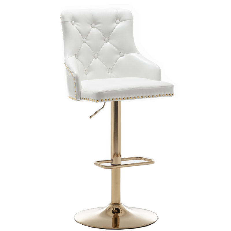 Tabouret de bar pivotant à hauteur réglable, Or, 2 Pieces