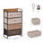 5-Drawer Dresser, Fabric Drawers, 4-Tier Storage Organizer For Bedroom Entryway, Tower Unit With Steel Frame Wooden Top, Maple Wood