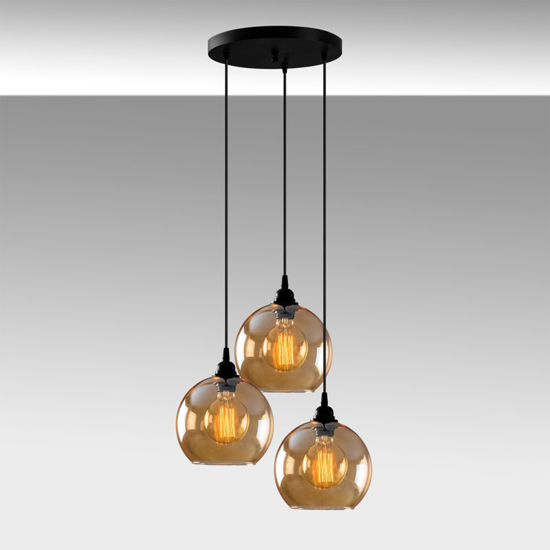 Rueter 3 - Light Black Cluster Pendant