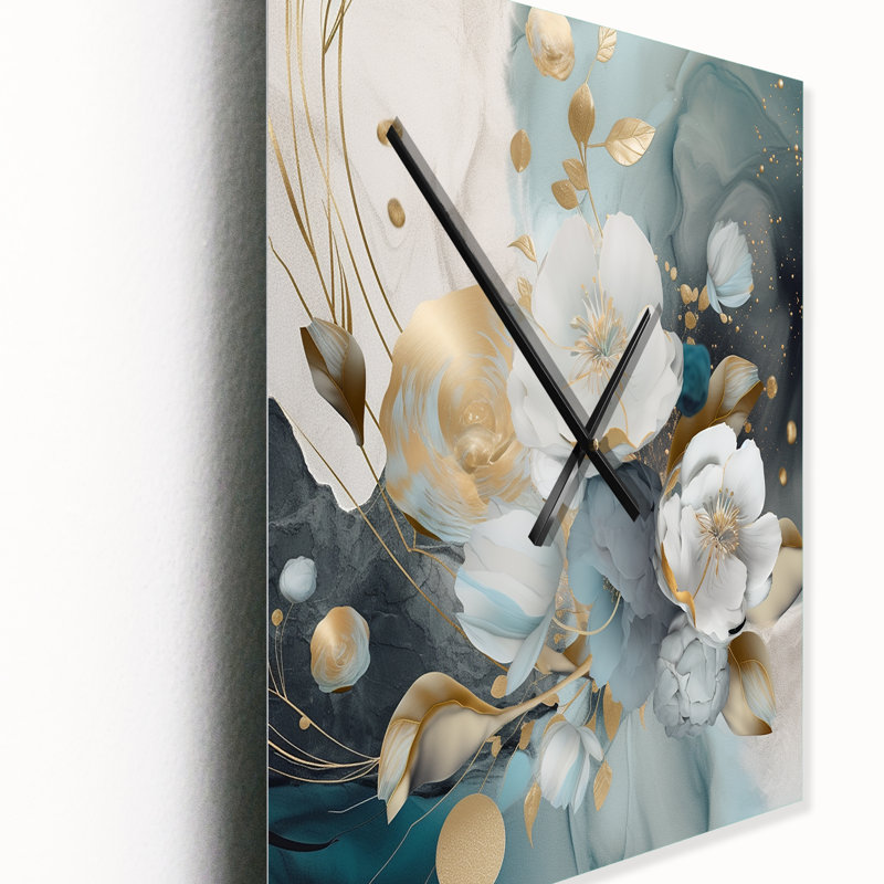 Jakyle - Horloge murale florale, H 40 po x l 30 po x P 1 po