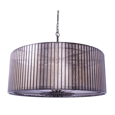 Lustree tambour ombré 8 lumières avec accents en fer forgé Azriel