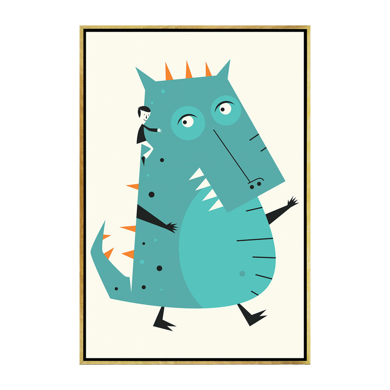 Monstre III - Imprimé, H 60 po x l 40po x P 1,5 po, Papier encadré doré, Pas de tapis