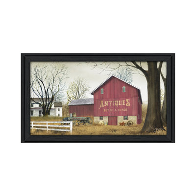 «Antique Barn» par Billy Jacobs, art mural imprimé, affiche prête à accrocher, cadre noir