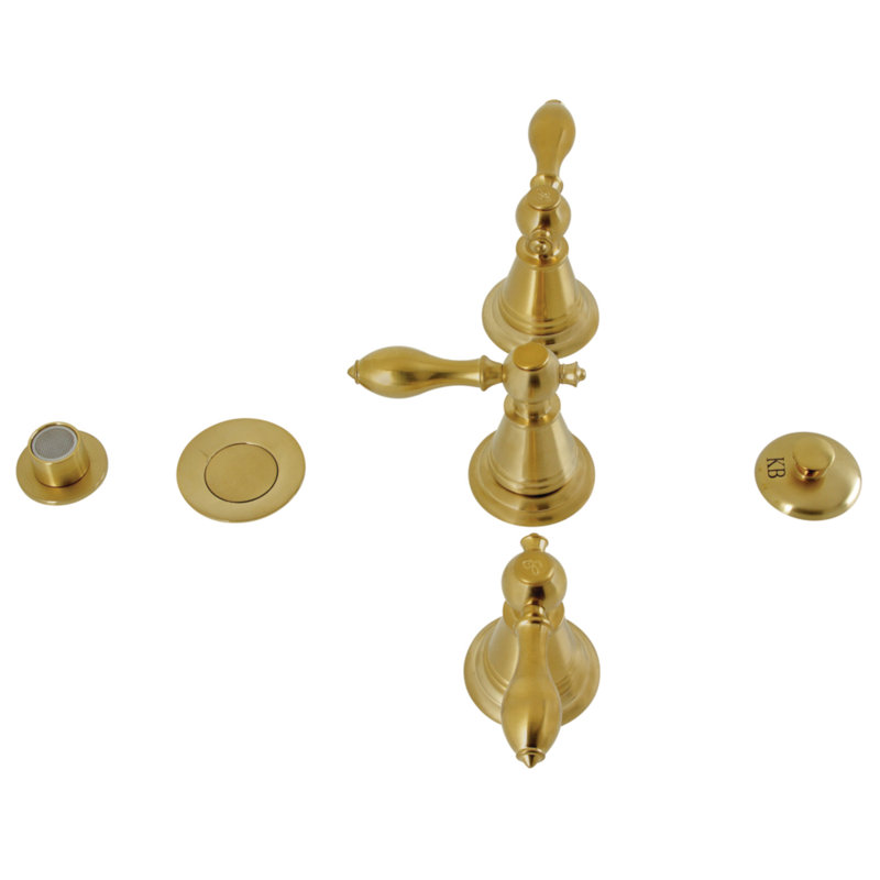 Robinet de bidet vertical à trois poignées Victorian, Laiton brossé