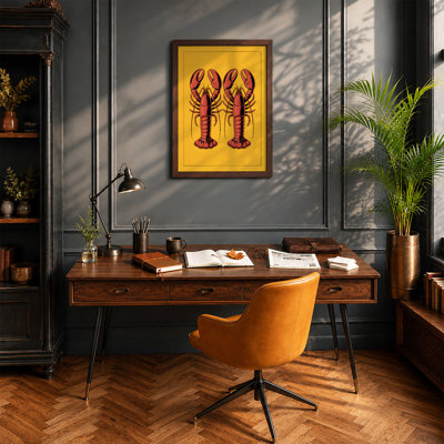 Twin Lobsters Modern - Framed Print
