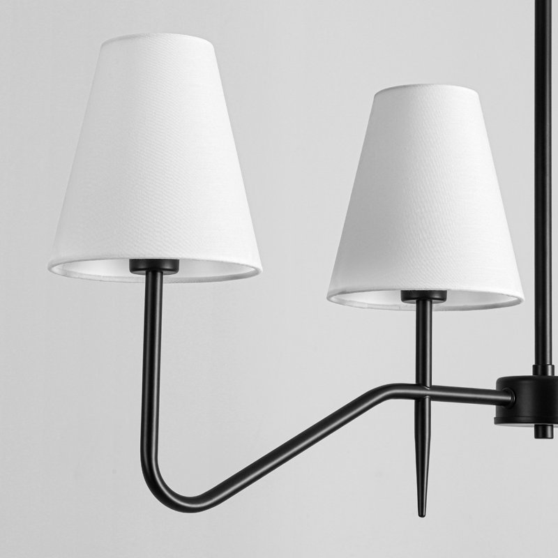 Lustre 4 lumières à abat-jour moderne en tissu 32,3 po Lumora, Noir mat