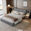 Upholstered Double Bed With Usb Charging - Storage Bed -1869878325