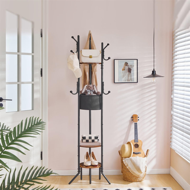 Metal 4 - Hook Coat Rack, Black