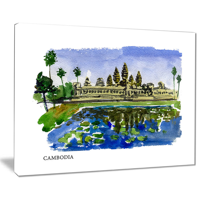 " Cambodia Vector Illustration ", 12" H x 20" W x 1" D